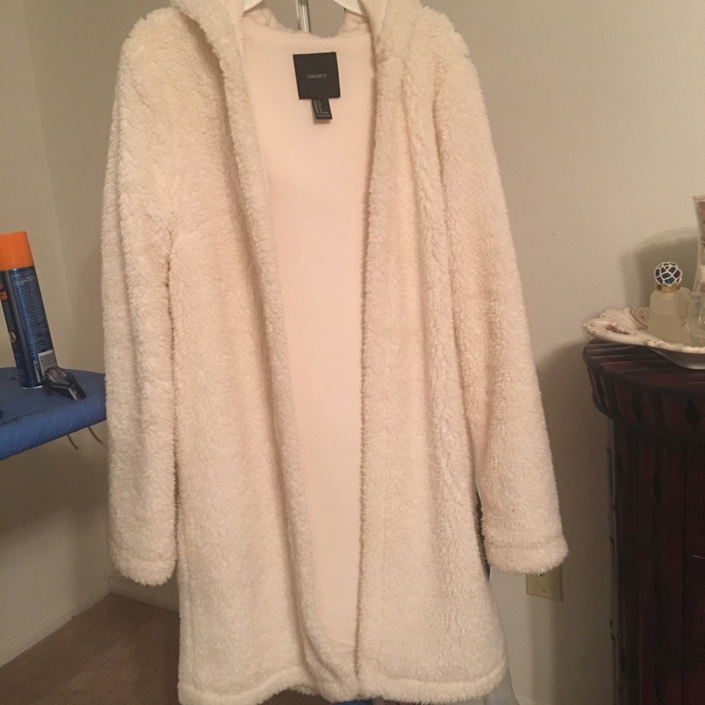 White fur sweater